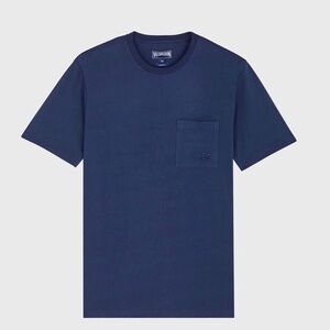 Vilebrequin Men's Titan Navy Short Sleeve Pocket Tee Regular Fit Paris Frane